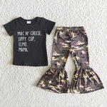 Clearance Girl Letter Camouflage Pant Outfit