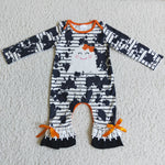 Girl Halloween Boo Bleach Romper