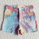 Girl Tie Dye Button Shorts