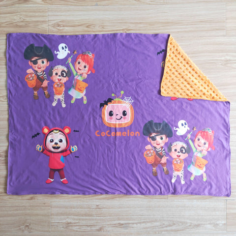 Baby Purple Screen Print Minky Blanket