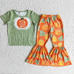 Clearance Girl Green Pumpkin Tassels Outfits