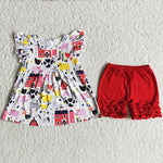 A12-16 Girl Farm Life Red Shorts Outfit-promotion 2024.7.6