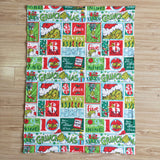 Baby Green Monster Patchwork Print Minky Blanket