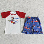 D10-28 Happy 4th of July Girl Shorts Outfit-promotion 2024.4.20