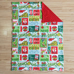 Baby Green Monster Patchwork Print Minky Blanket