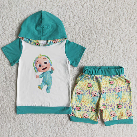 A15-15 Boy Cartoon Hoodie Shorts Outfit-promotion 2024.3.16