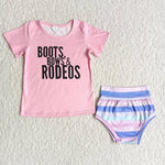 Boots Bows' & Rodeo Baby Striped Bummies Sets