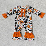 Girl Pumpkin Candy Romper