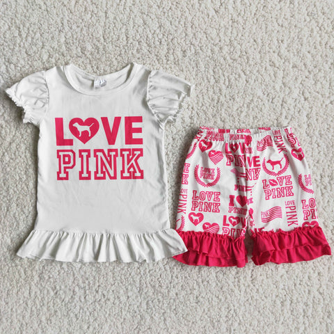 Girl Love Pink Shorts Outfit