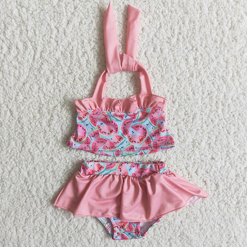Girl Watermelon Pink 2 Pieces Swimsuits