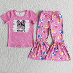 E2-14 Girl Pink Kidlife Cartoon Outfit-promotion 2024.8.3