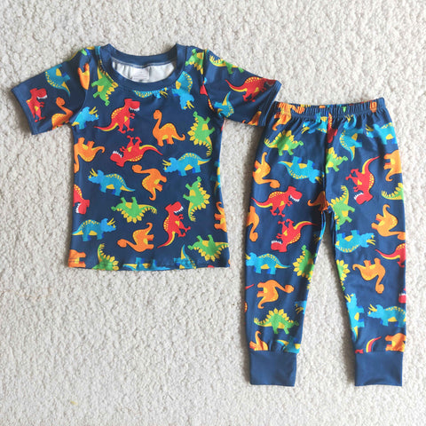 Boy Blue Dinosaur Pant Outfit