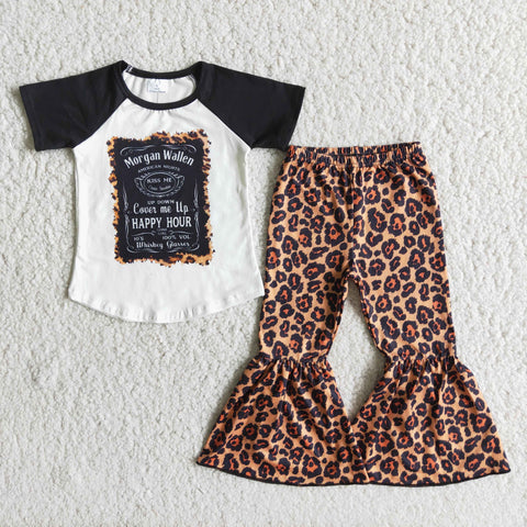 E2-20 Girl Short Sleeve Leopard Pant Outfit-promotion 2024.1.27