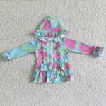 Girl Tie Dye Hoodie Zipper Cardigan