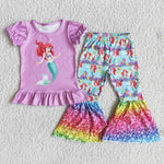 Girl Purple Cartoon Colorful Sequin Outfit