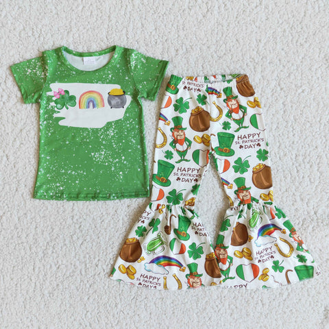 Girl Green Clover Outfit