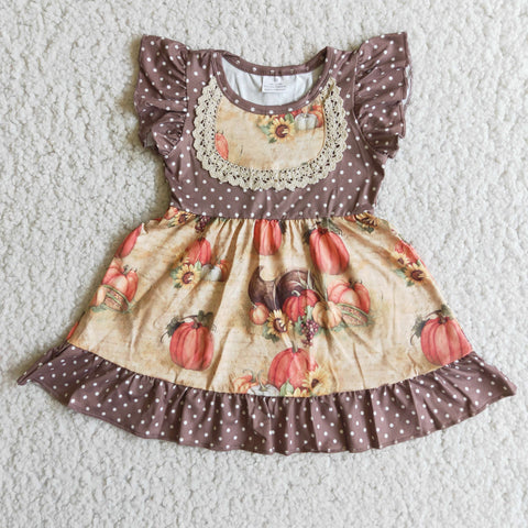 Girl Dot Pumpkin Dress