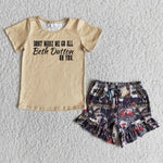 E11-14 Don't Make Me Go All Girl Print Shorts Outfit-promotion 2024.4.27