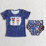 Baby Navy Bleached Ice-cream Bummie Sets
