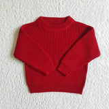 Girl Red Winter Long Sleeve Sweater Girl's Clothes