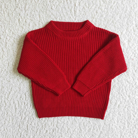 Girl Red Winter Long Sleeve Sweater Girl's Clothes