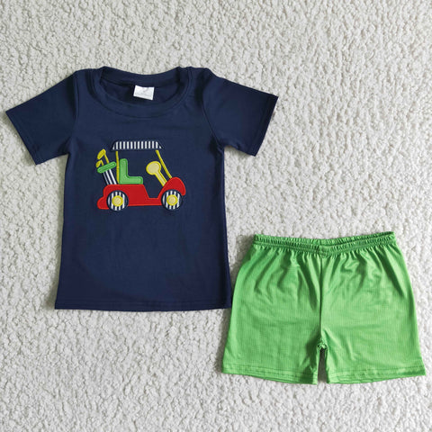 BSSO0030 Boy Golf Embroidery Cotton Short Sleeve Outfits-promotion 2024.4.20