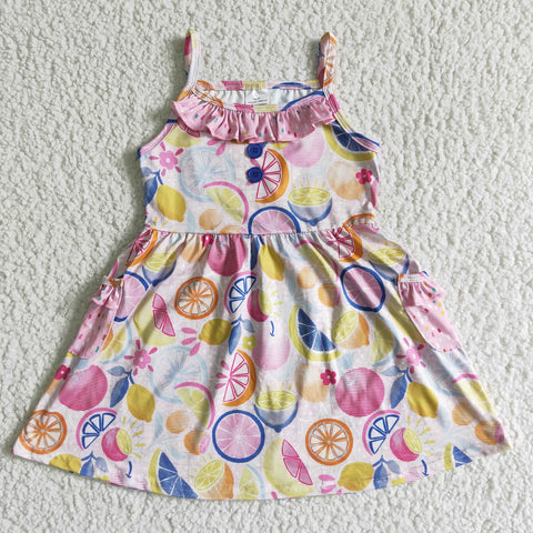 GSD0026 Baby Girl Lace Pocket Pink Lemon Slip Dress-promotion 2024.4.27