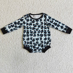 Letter Print Long Sleeve Baby Girls Romper