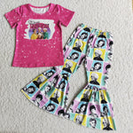 E4-13 Girl Fuchsia Stay Golden Print Pant Outfit-promotion 2024.7.24