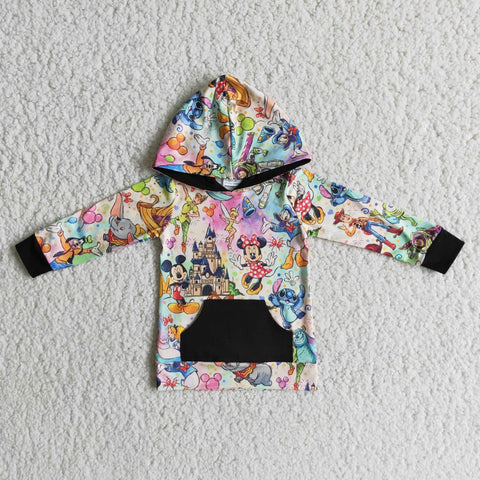 Girl Cartoon Print Hoodie Long Sleeve T-shirt