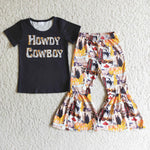 E4-15 Girl Howdy Cowboy Patchwork Outfit-promotion 2024.7.24