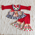 Girl Santa Claus Red Pant Outfit