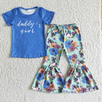 Mama's & Daddy's Girl Floral Bell Bottom Outfit