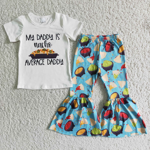 E1-5 My Daddy is Nacho Average Daddy Girl Print Outfit-promotion 2024.1.27