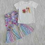 Girl Dog Colorful Cartoon Outfit