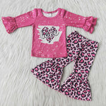 Girl  Hear Love Pink Leopard Outfit