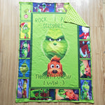 Baby Green Monster Screen Print Minky Blanket