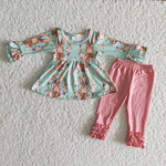 6 B10-36 Girl Blue Rabbit Pink Pant Outfit
