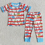 Girl Elephant Cartoon Short Sleeve Pajamas Outfit