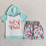 Boy Lobster Hoodie Shorts Outfit