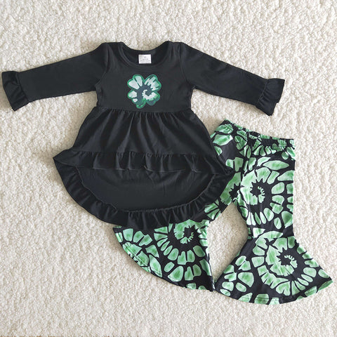 Girl Black Clover Green Tie Dye Outfit