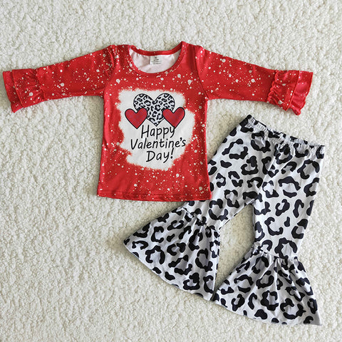 Happy Valentine's Day Girl Leopard Outfit