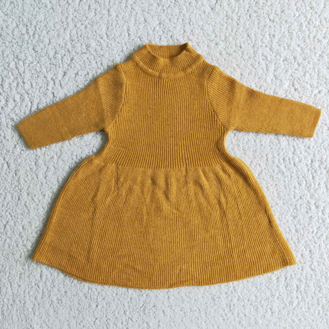 Girl Mustard Sweaters Dresses