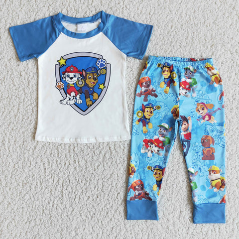 Clearance Boy Paw Short Sleeve Cartoon Pant Outfit