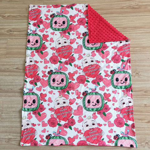 Baby Valentine Hearts Minky Blanket