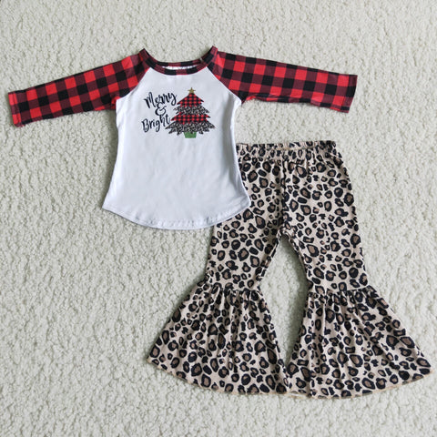 Girl Merry & Bright Tree Leopard Outfits