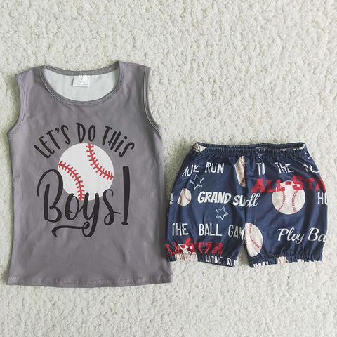 Let's Do This Boys Baseball Shorts Outfit