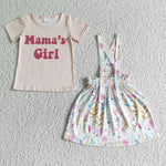 Mama's Girl Cute Yellow Short Braces Skirt Outfit