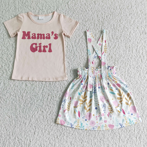 Mama's Girl Cute Yellow Short Braces Skirt Outfit