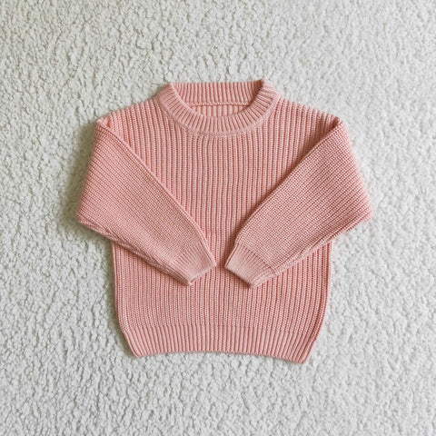 Girl Pink Winter Long Sleeve Sweater Girl's Clothes